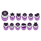 YANFJHV Fondant Form eine fruchtige Form von 12Stück Kolben-Sterne-Plätzchenwerkzeug-Kuchenform Kuchen Farbe (Purple, One Size)