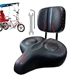 Rückenlehne Fahrradsitz - Komfort Sitzsattelbezug, Radfahren Sitzkissen | Bequemer breiter Fahrradsitz mit Rückenstütze, wasserdichtes PU-Leder Sitzkissen für Elektro-Mountainbike Roller