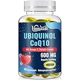 Ubiquinol CoQ10 600 mg Weichgelkapseln mit Shilajit-Extrakt 300 mg, Omega-3 150mg - Dual-Liefersystem - Verbesserte Aufnahme (60 stück (1er Pack))