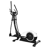 Miweba Sports Profi Crosstrainer MC300 Stepper | Mit App Steuerung - 21 Kg Schwungmasse - Ellipsentrainer - Heimtrainer elektrisch - Pulsgurt - Magnetbremse - Für Zuhause (Weiß Schwarz)