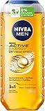 NIVEA MEN Active Energy Duschgel, pH-hautneutrale Pflegedusche mit 24h Frischeeffekt für Männer, revitalisierende Formel mit Koffein für Körper, Gesicht und Haar (250 ml)