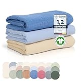 Spucktücher Baby Mulltücher 80x80 cm (weiche Musselin Bio-Baumwolle) GOTS + Oeko-TEX 100: schadstofffrei| Musselin Tuch Baby Mullwindeln Mädchen Junge, Baby Erstausstattung Neugeborene (Blau)