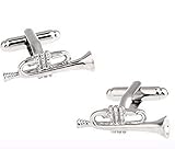 1 Paar Manschettenknöpfe Silber Trompete Manschettenknöpfe Damen Herren Kleid Business Hochzeit Manschettenknöpfe Geschenk Neu Freigegeben Durable processing