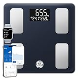 GE Körperfettwaage Smart mit Körperfett, BMI Personenwaage mit Großem Display Hoher Genauigkeit Bluetooth Digitale Körperanalysewaage bis 180kg / 400lb