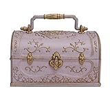 Juwelierschachteln Vintage Trinket Schmuckschatulle mit tragbarem Griff verziertes Ringohrringe Schatzkoffer Plastikmusik Schmuckschachtel für Frauen Mädchen Juwelier Organizer (Schmuckschachtel a)