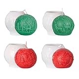 4 Stück Kerzenform Silikon Weihnachten Kerzenformen zum Gießen Silikon Handgefertigte Kerzenform Silikonform Kerze Kerzengießform Kerzen Silikonform Candle Mold Kerzen Formen für Weihnachten Deko