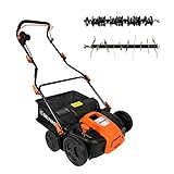 DELTAFOX Elektro Vertikutierer Rasenlüfter - 1500W Turbo Power Motor - hohe Durchzugskraft - Überlastschutz - 40l Fangsack - 36cm Arbeitsbreite - große Räder - bis 600m²