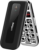 artfone F20 Schwarz - Seniorenhandy Klapphandy Ohne Vertrag丨2G GSM Handy für Senioren丨Dual SIM Großtasten Mobiltelefon丨2,4 Zoll Farbdisplay丨SOS Notruftaste丨FM Radio丨Sprachansage丨Kurzwahl丨1300mAh Akku