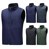 Herrenweste mit Stehkragen, schmale Passform, Softshell-Weste, lässig, bequem, klassisch, Softshell-Bodywarmer, weich, leicht, ärmellos, mit Seitentaschen mit Reißverschluss, AG, L