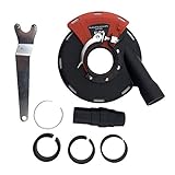 PRODIAMANT® Absaughaube für Winkelschleifer [INKL. ADAPTERRINGE, SPANNSCHLÜSSEL & STAUBSAUGERADAPTER] - mit Bürstenkranz - Staubfreies Arbeiten - Premium-Werkzeug - Passend für 115mm & 125mm