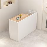 Empfangstheke Rezeptionstheke Verkaufstresen aus Holz mit Stauraum – 80-200 cm Langer Kassentisch Theke für Büro Praxis Friseursalon Kosmetikstudio Laden Empfangsbereich Beratung