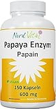 NEU! Nord Vital Papaya Enzym - 150 Kapseln - ULTRA-HOCH PAPAIN-ENZYMAKTIVITÄT - Vegan - natürliches Enzym aus Papaya-Extrakt - deutsche Produktion