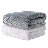 SLSON 2 Decken Hundedecken Katzendecken,Weiche Doppelseitige Haustierdecken für Sofas, Stühle,Autos,Reisen und Haustiere Warm Halten,Maschinenwaschbar,70×100 cm (Grau und Weiß)