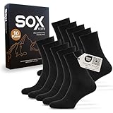 sox store 10er Pack Premium Business Socken - Größe 43-46 - Herren schwarz mit atmungsaktiver Baumwolle und Komfortbund - 10 Paar Businesssocken, Anzugssocken, Strümpfe