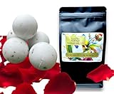 Lu.Flo Badebomben – 5x60 g – Entspannungsbad, handgemacht – Mit Avocado - & Sonnenblumenöl – Natürliche Inhaltsstoffe – Badekugeln mit Rosenblättern – Wellness Geschenke für Frauen (black)