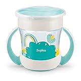 NUK Mini Magic Cup Trinklernbecher mit persönlicher Gravur, 360°-Trinkrand, 160ml, auslaufsicher, BPA-frei, 6+ Monate, türkis