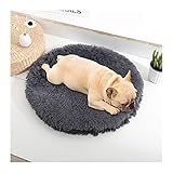 Hundebett Hundekissen Bett Haustiersofa für Katzen Hundehaus Bett Rund Katze Winter Warm Bett Haustierbetten Haustierbett (Farbe: Pad-Dunkelgrau, Größe: 60 cm)