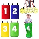 KBIBCK 4 Stück Hüpfsäcke für Kinder, Outdoor Spiele für Kinder, Kindergeburtstag Partyspiele für Kinder, Gartenspiele für Kinder, Sackhüpfen Säcke, Sackhüpfen Outdoor Spielset, Partyset Jungen Mädchen