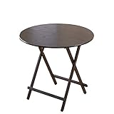 Runder klappbarer Gartentisch, klein, Holztisch, Dunkelbraun, 60 x 55 cm