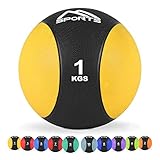 MSPORTS Medizinball 1 kg – Professionelle Studio-Qualität inkl. Übungsposter Gymnastikbälle