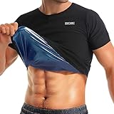 SNCMIC Sauna-Shirt für Herren mit Komprimierung, Shapewear, Saunaanzug für Herren, Gewichtsverlust, für Herren-Trainingsbekleidung, Körperwärme, Schwarz, Sauna-5XL