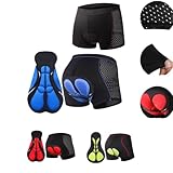 Kuisoe 5D Gepolsterte Radunterhose Herren - MTB Fahrradunterwäsche Boxer Kurz mit Sitzpolster, Atmungsaktiv (Blau,S)