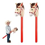 2 Stück Hobby Horse,Steckenpferd,für Kinder Pferde,Stockpferd Aufblasbaren Aufblasbares,Hors Bastelset Hobbyhorse,Horsing Pferd Pferdekopf,Pferdespielzeug Steckenpferde Steckpferd Stick 100*26 mm