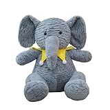 Xiyocadt Elefant Plüschtier,Kuscheliges Stofftier Puppenkissen Plüschspielzeug Entzückender Lebensecht Sitzender Babyelefant for Kuscheln Spielen Für Kinder Erwachsene (55cm)