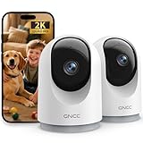 GNCC Überwachungskamera Innen - 2K Kamera Überwachung Innen, 360° WLAN Kamera Indoor mit Nachtsicht, Hundekamera mit App, Zwei-Wege-Audio, Bewegungserkennung, kompatibel mit Alexa, 2 Stück