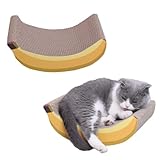 VICASKY Bananenförmiges Kratzbrett aus Langlebiger Wellpappe für Katzen und Kätzchen Katzensicheres Kratzspielzeug zur Möbelpflege Praktisches Kratzpad mit Kreativem Muster für Kratzecke