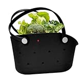 Gummi-Strandtasche, kleine Strandtasche, sanddicht und waschbar, tragbares Reisezubehör für Damen und Herren, Schwarz , Refer to description