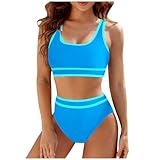 Triangel Bikini Damen Zweiteiliger, Sexy Bikini Lace Up Badeanzug Tankini Damen, Raffung Netzstoff Badekleid Rückenfrei Triangel V-Ausschnitt Badebekleidung Damen Gepolsterter Kordelzug Seitliche