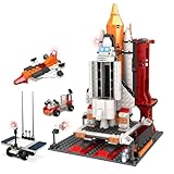 PlaySynthe Weltraum Forschung Bausteine, 4 in 1 Raketen Startset Klemmbausteine, STEM Raketen Weltraumforschung Modell Bausatz Spielzeug, Geschenk für Erwachsene und Jugendliche, 704 Teile