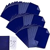 100 Blatt Pauspapier A4 21x29.7cm (Blau) Kohlepapier Blaupapier zum Durchschreiben Übertragen Sie Muster Einfach und Perfekt Kann Mehrfach Verwendet Werden Transferpapier Blaupapier Für Papier Keramik