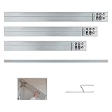 DEWEPRO® H-Profil HA-Profil Aluminium Kartätsche 3er Set - Abziehlatte - Richtscheit - Putzlatte - Längen: 100cm, 150cm und 200cm (1m, 1,5m und 2m)