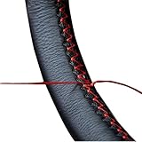 DIY Lenkradbezüge aus weichem Faserleder auf dem Lenkrad des Autos mit Nadel und Faden Innenzubehör Rot