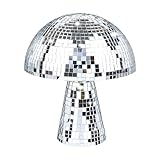 Pilzförmige Discokugel, reflektierende Discokugel mit Spiegel, silberne Dekorationen für Zuhause, Umweltpilzdekoration, skurrile Partypilze, Tischdekoration mit