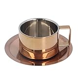 OUKENS Kaffeetassen, Espressotasse und Untertassen-Set, Mokkatasse, türkische Kaffeetasse, traditionelles türkisches Muster, Fassungsvermögen, Edelstahl 304, kantige Form, modernes Design(Loben)