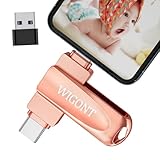 WIGONT USB Stick für lphone Speicherstick 64 GB für i0S/Android Phone/PC. Keine Notwendigkeit, die APP Herunterzuladen. 3 in 1 USB Stick für lphone um Mehr Fotos und Videos zu Speichern.