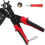 MOPUBZO Lochzange für Leder, Gürtellochzange mit Hebelübersetzung, Multi-Size Leder Locher & Gürtel Locher, Lochstanzer für Gürtel, Stoff, Karton, Schuhe und Bastelarbeiten