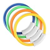 DSLSQD 4 Stück Kinder Tauchring,Kinder Tauchspielzeug,Unterwasser Tauchringe,Schnell im Boden Versinkend Pool-Tauchspielzeug,Sommerpool Schwimmspielzeug,für Unterwasserspiel Pooltraining Tauchtraining