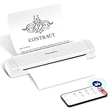 Phomemo P831 Mobiler Drucker A4 für Unterwegs, 300 DPI Tragbare Drucker Kompatibel mit Handys und Computer, Monochromer Reisedrucker für Kleine Unternehmen, Autos, Verträge, Reisen, Weiß