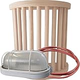 SULENO Saunalampe EMMA Saunaleuchte + Fassung + Anschlusskabel Saunalicht Saunazubehör Starkstrom 400V (Lampenschirm + Fassung + Anschlusskabel)