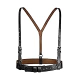 Allegra K Damen Vintage PU Leder Y Hosenträger Verstellbare Löcher Gürtel Schwarz 69-84cm/27.17-33.07'