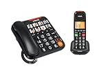 VTech CL6550 Schnurgebundenes Telefon + Schnurloses DECT-Telefon, mit großen Tasten, Anrufblock, Mobilteil und Basis mit Lautsprecher, großen Tasten und großem Display, Kompositionstasten mit Foto