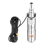 Solar Wasserpumpe 180W Tauchpumpe Tiefbrunnenpumpe Leise Tauchbrunnenpumpe Edelstahlbrunnenpumpe max. Durchfluss 1.2m³/H max. Förderhöhe 20m für Bewässerung