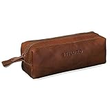 STILORD 'Linus' Etui Leder Vintage Herren Damen Stifteetui Lederetui Federmappe quadratisch Stiftetasche