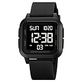 Forrader Herren-Sport-Digitaluhr, wasserdichte Outdoor-Sportuhr mit Alarm/Countdown-Timer/Dual-Zeit/Stoppuhr/12/24-Stunden-Armbanduhr für Herren mit LED-Hintergrundbeleuchtung