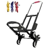 ty Sackkarre mit 6 Gummirädern Faltbarer Gartenwagen Treppensteigtechnik 150kg Tragkraft Tragbare Sackkarre für einfachen Transport