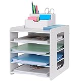 Schreibtisch-Organizer, Briefablage, Dokumentenhalter, A4-Papierablage, für Zuhause, Büro, Schule, 5 Ablagefächer